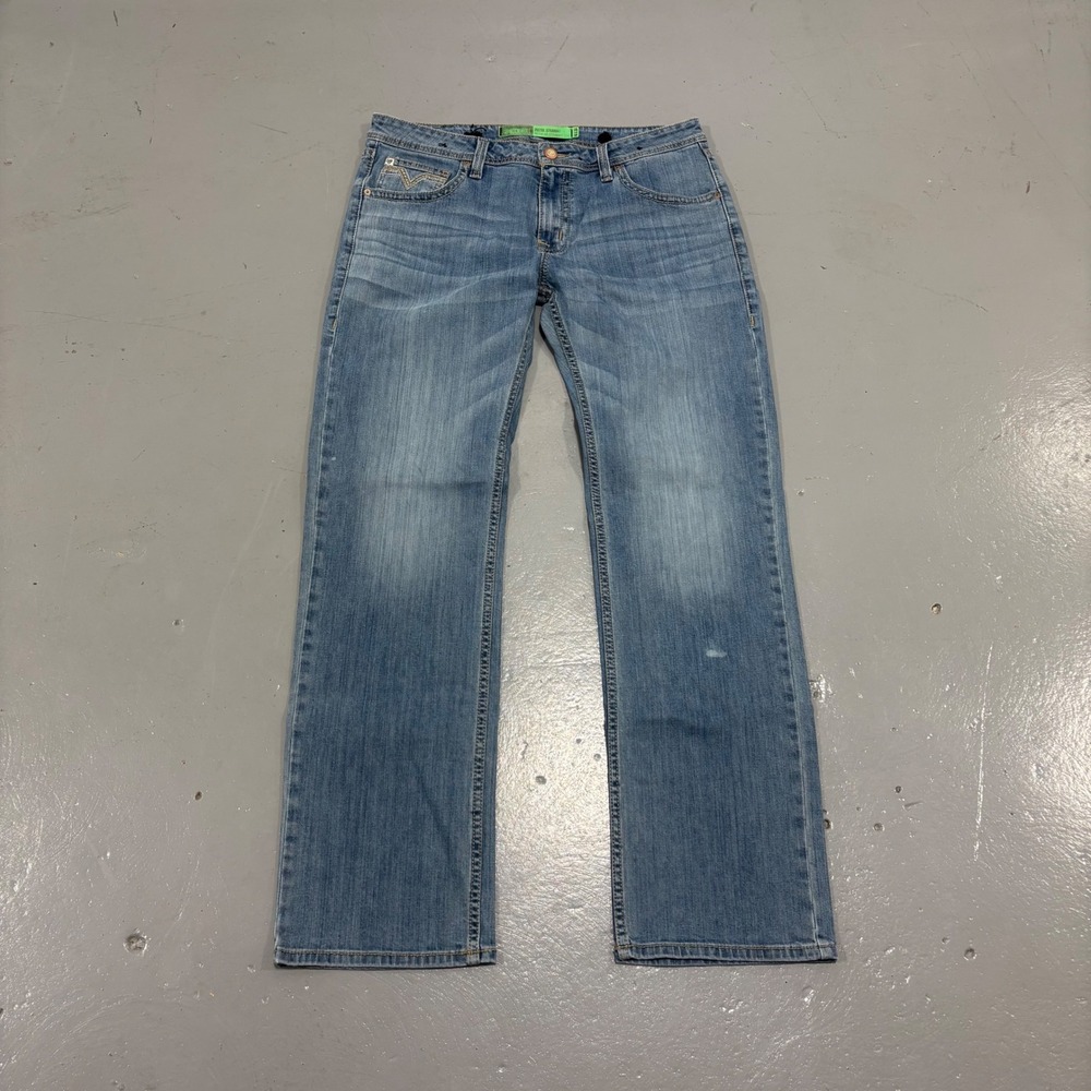 Rock and Roll Denim Pistol Straight Jeans Mens 36x36 Medium Wash Blue - Picture 1 of 7